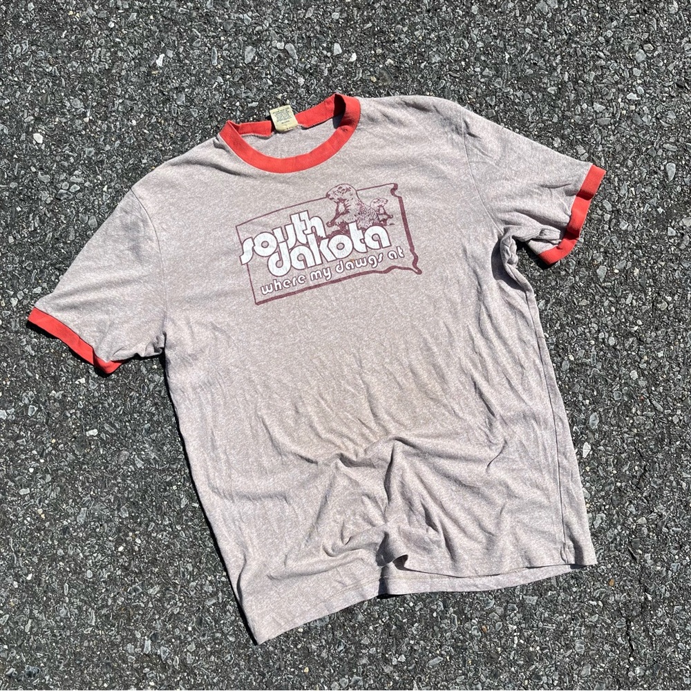 Vtg Abercrombie Fitch Men’s Shirt XXL South Dakota Single Stitch Where My Dawgs